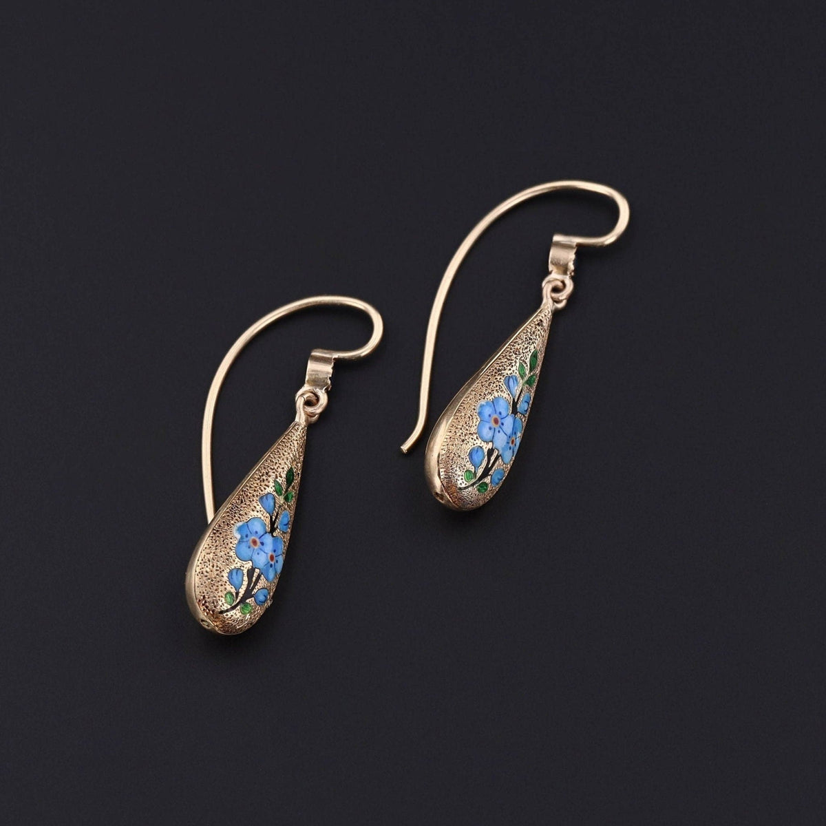 Forget - Me - Not Earrings | Flower Earrings - Trademark Antiques