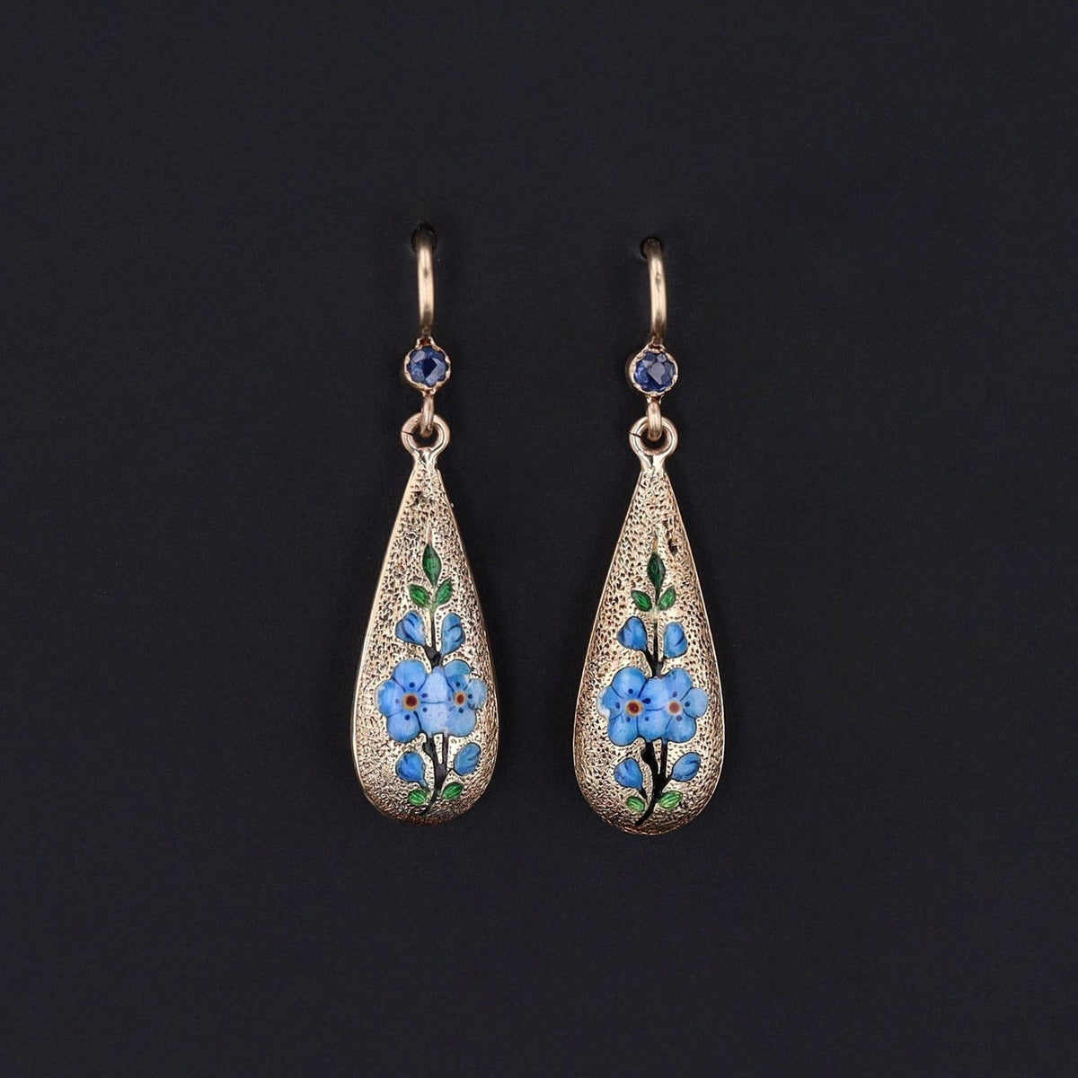 Forget - Me - Not Earrings | Flower Earrings - Trademark Antiques