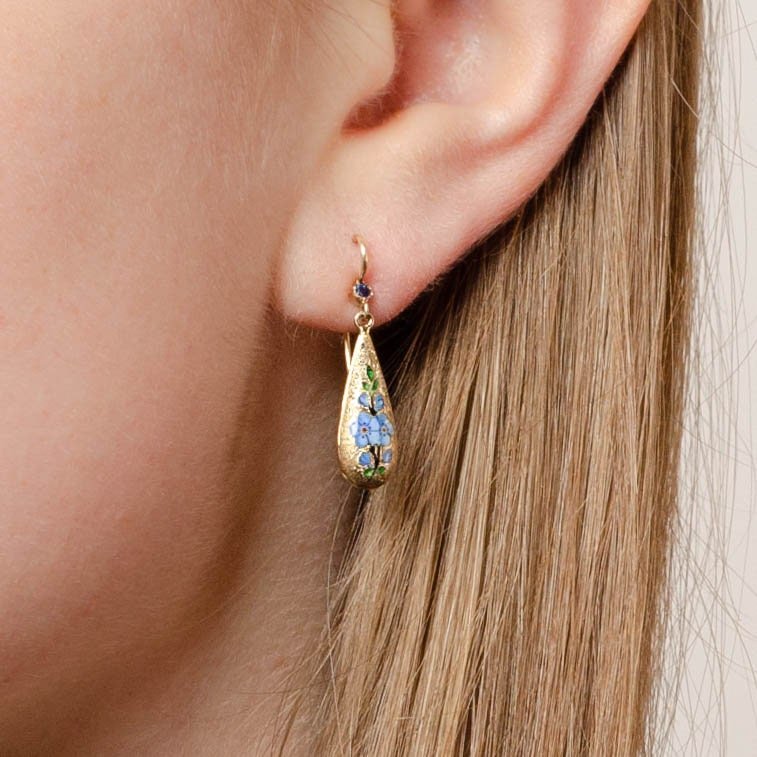 Forget - Me - Not Earrings | Flower Earrings - Trademark Antiques