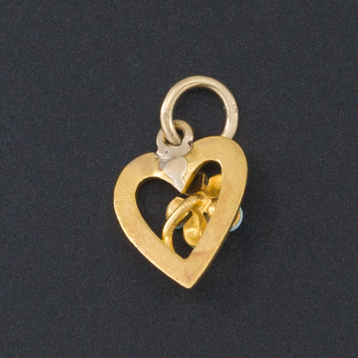 Forget - Me - Not Heart Charm | 14k Gold Charm - Trademark Antiques