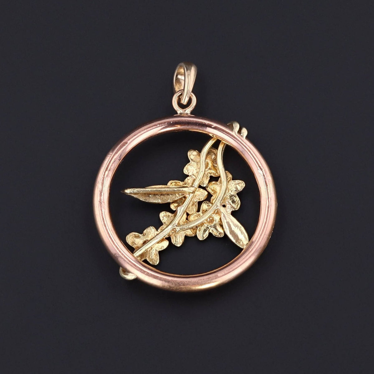 Forget - Me - Not Pendant | 14k Gold &amp; Enamel Flower Pendant - Trademark Antiques