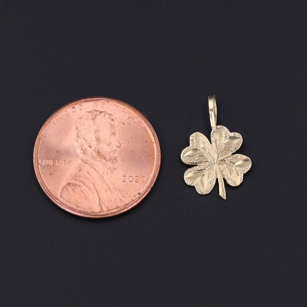 Four Leaf Clover Charm | 14k Gold Clover - Trademark Antiques
