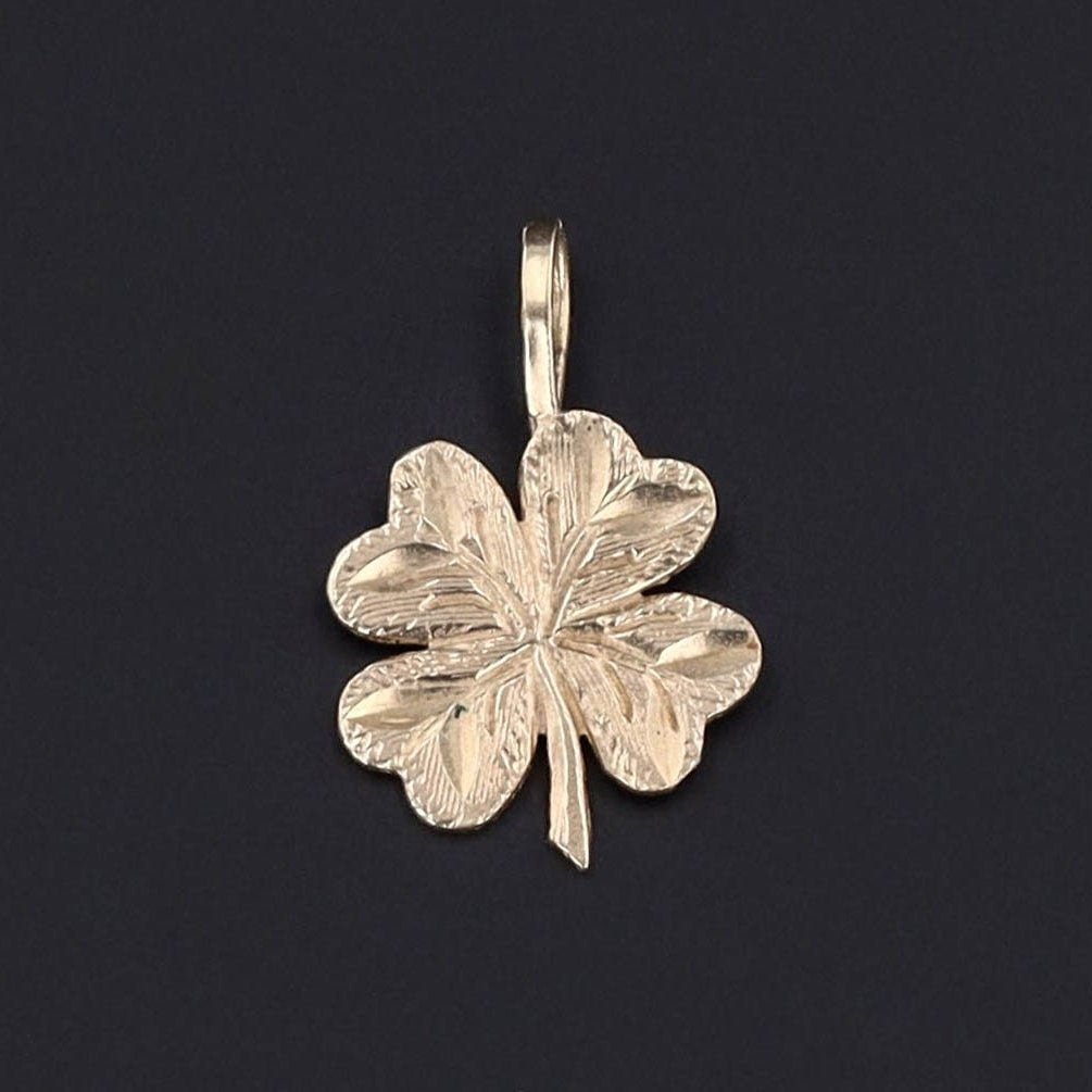 Four Leaf Clover Charm | 14k Gold Clover - Trademark Antiques