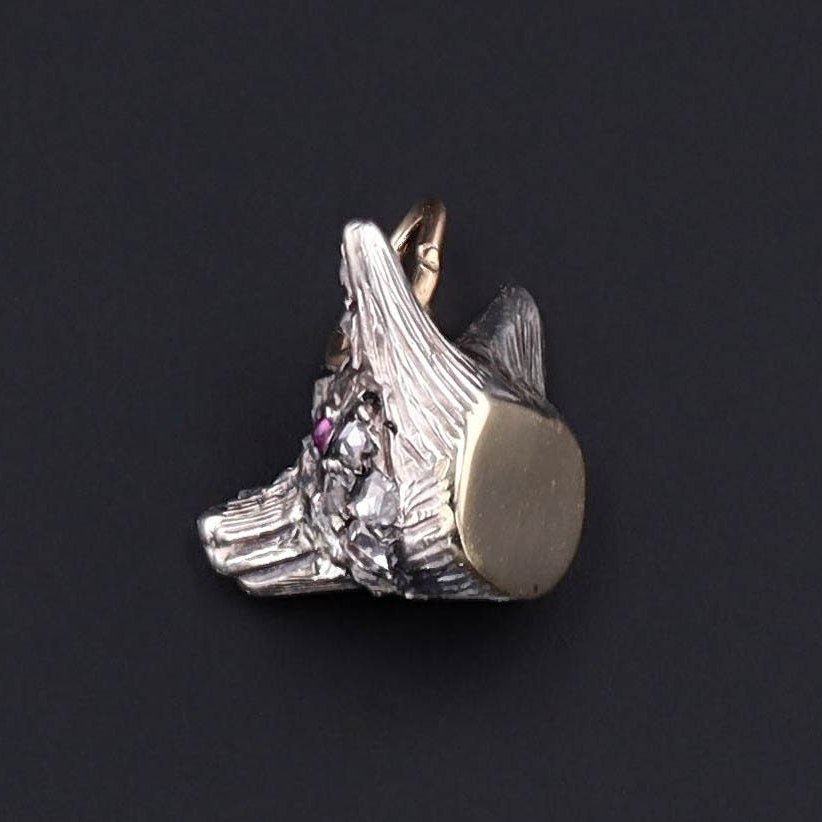 Fox Charm | Diamond Fox Charm - Trademark Antiques