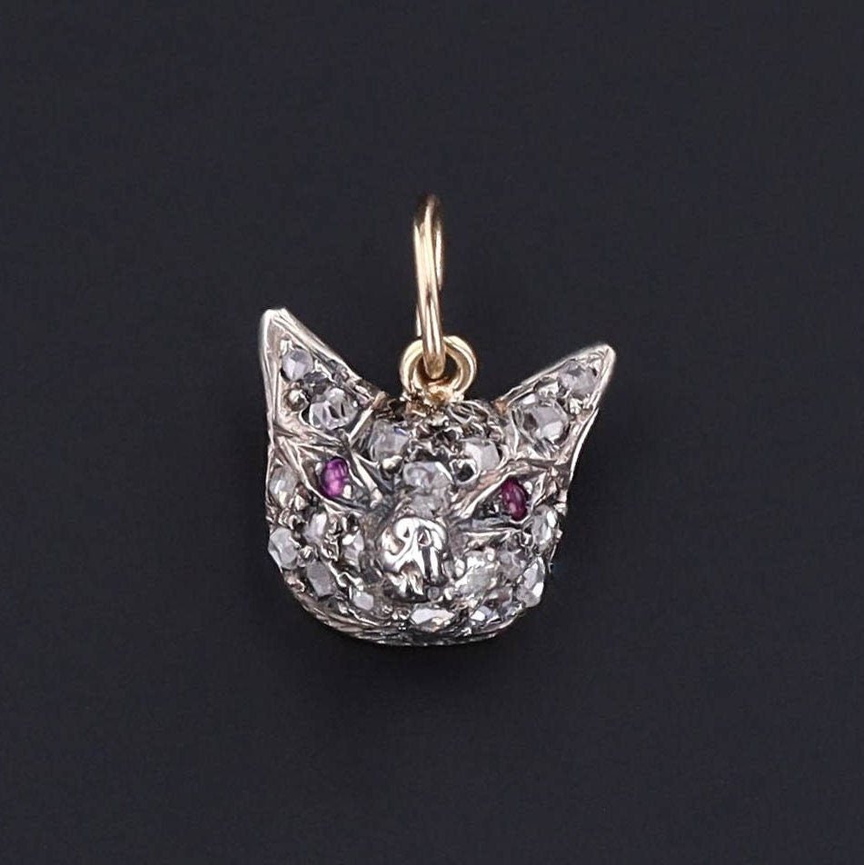 Fox Charm | Diamond Fox Charm - Trademark Antiques