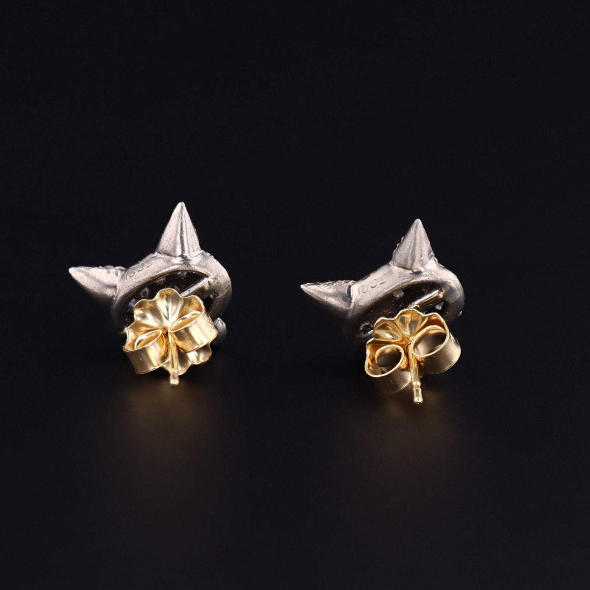 Fox Earrings | Diamond Fox Earrings - Trademark Antiques