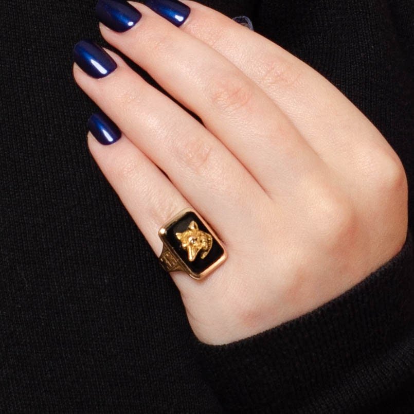 Fox Ring | Agate Ring - Trademark Antiques
