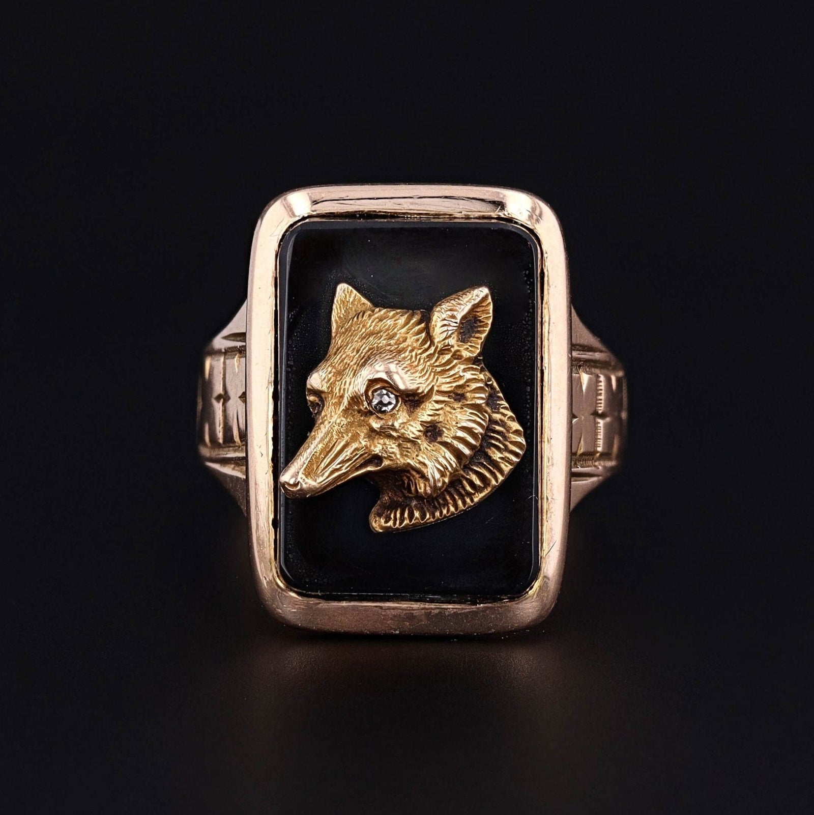 Fox Ring | Agate Ring - Trademark Antiques