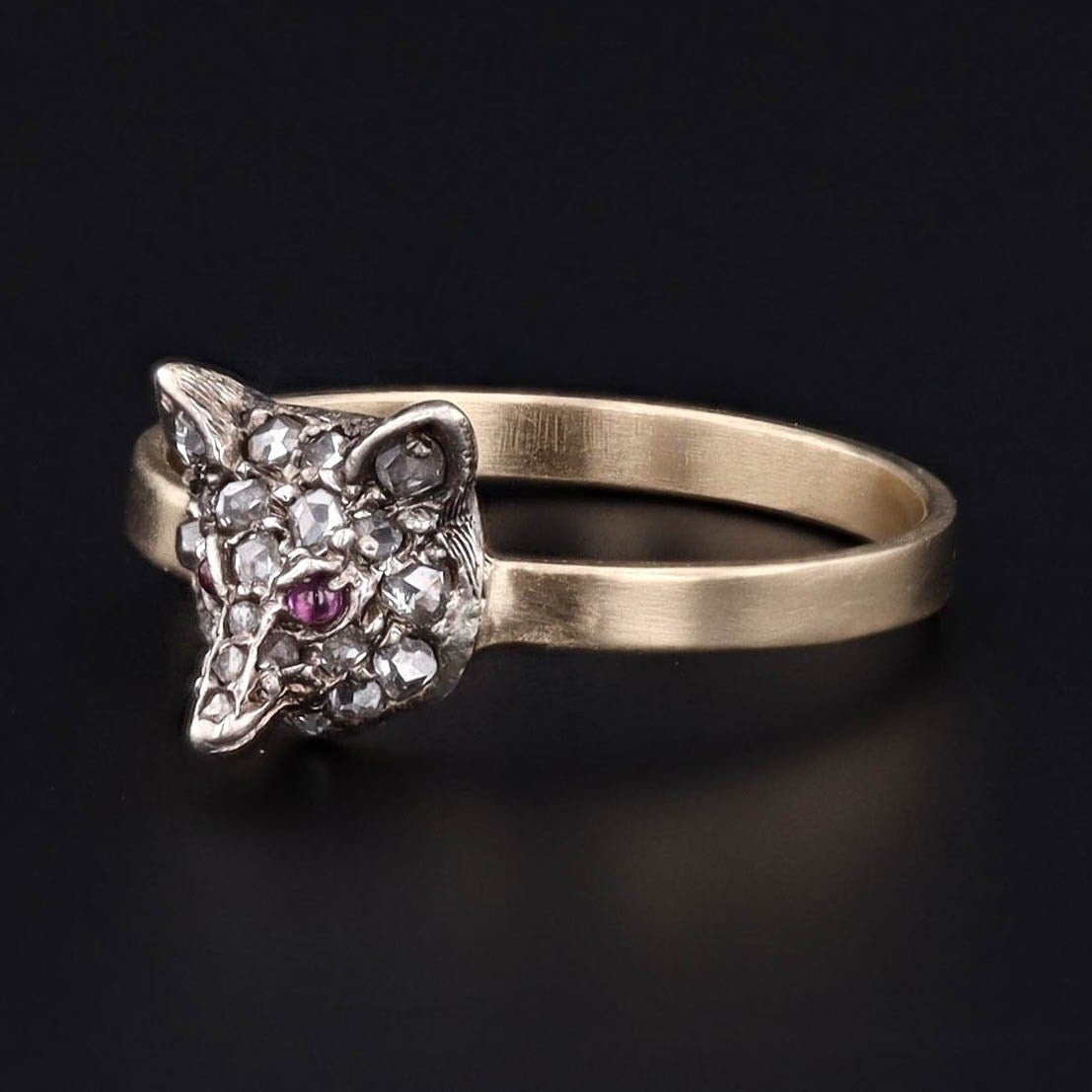 Fox Ring | Diamond Fox Ring - Trademark Antiques