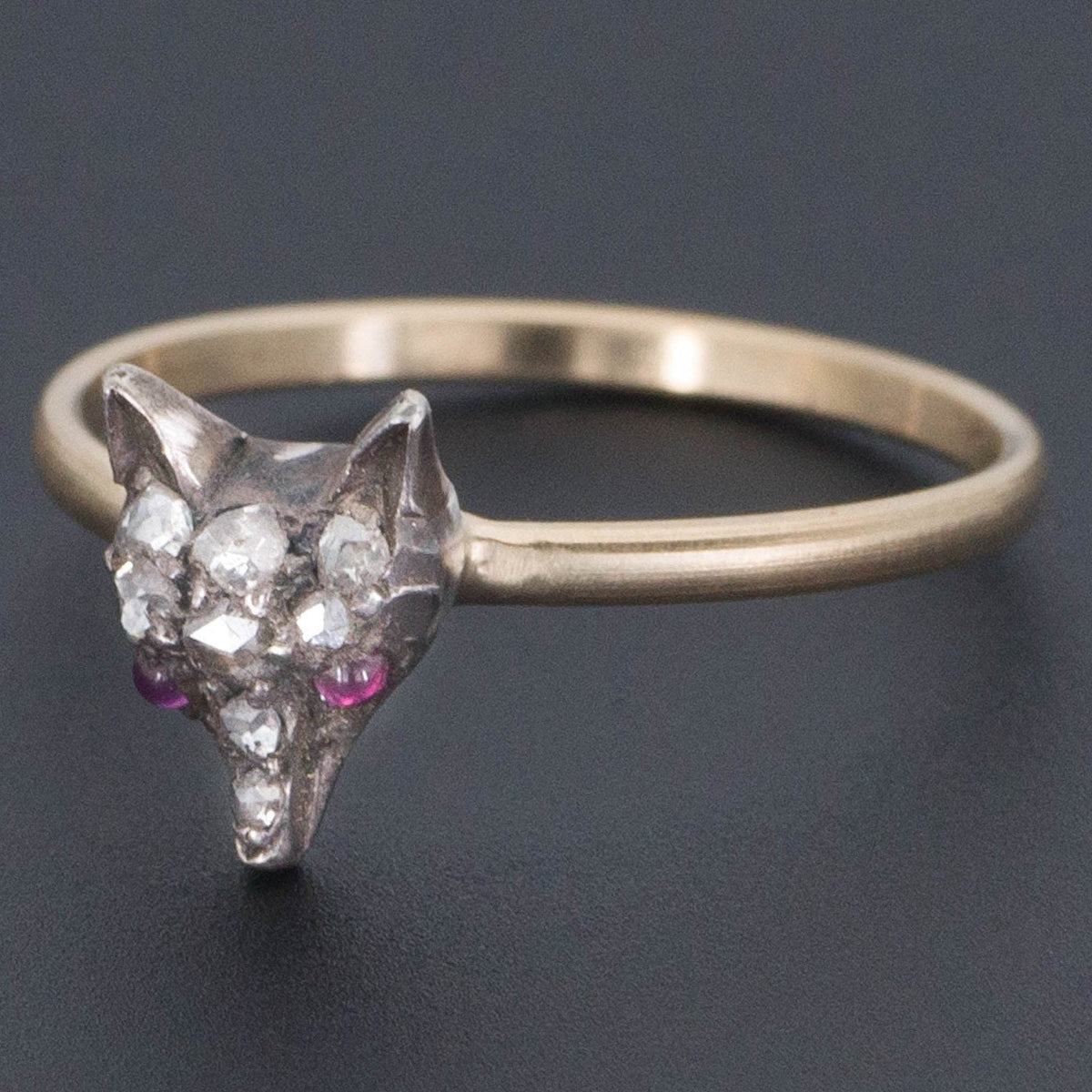 Fox Ring | Diamond Fox Ring - Trademark Antiques