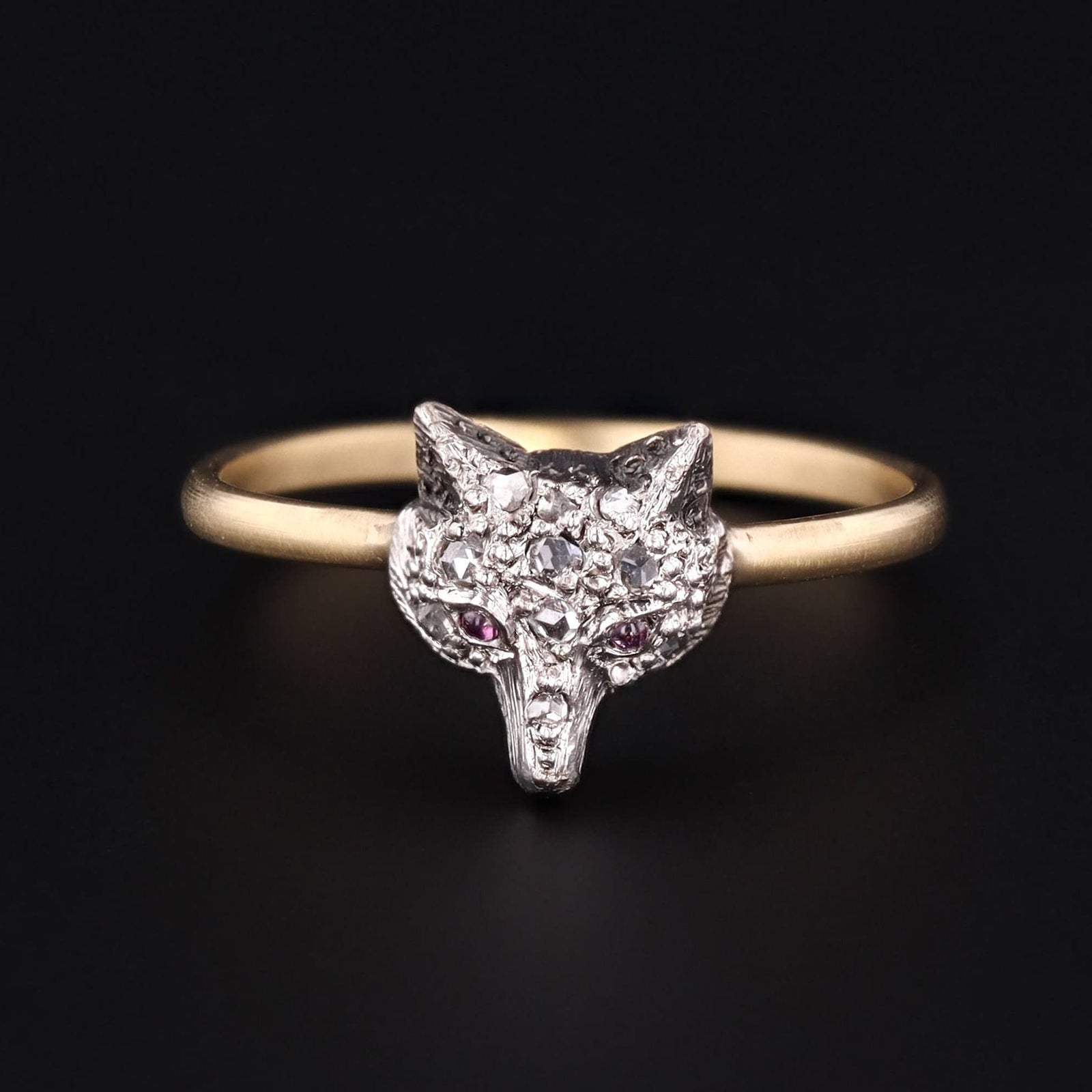 Fox Ring | Diamond Fox Ring - Trademark Antiques