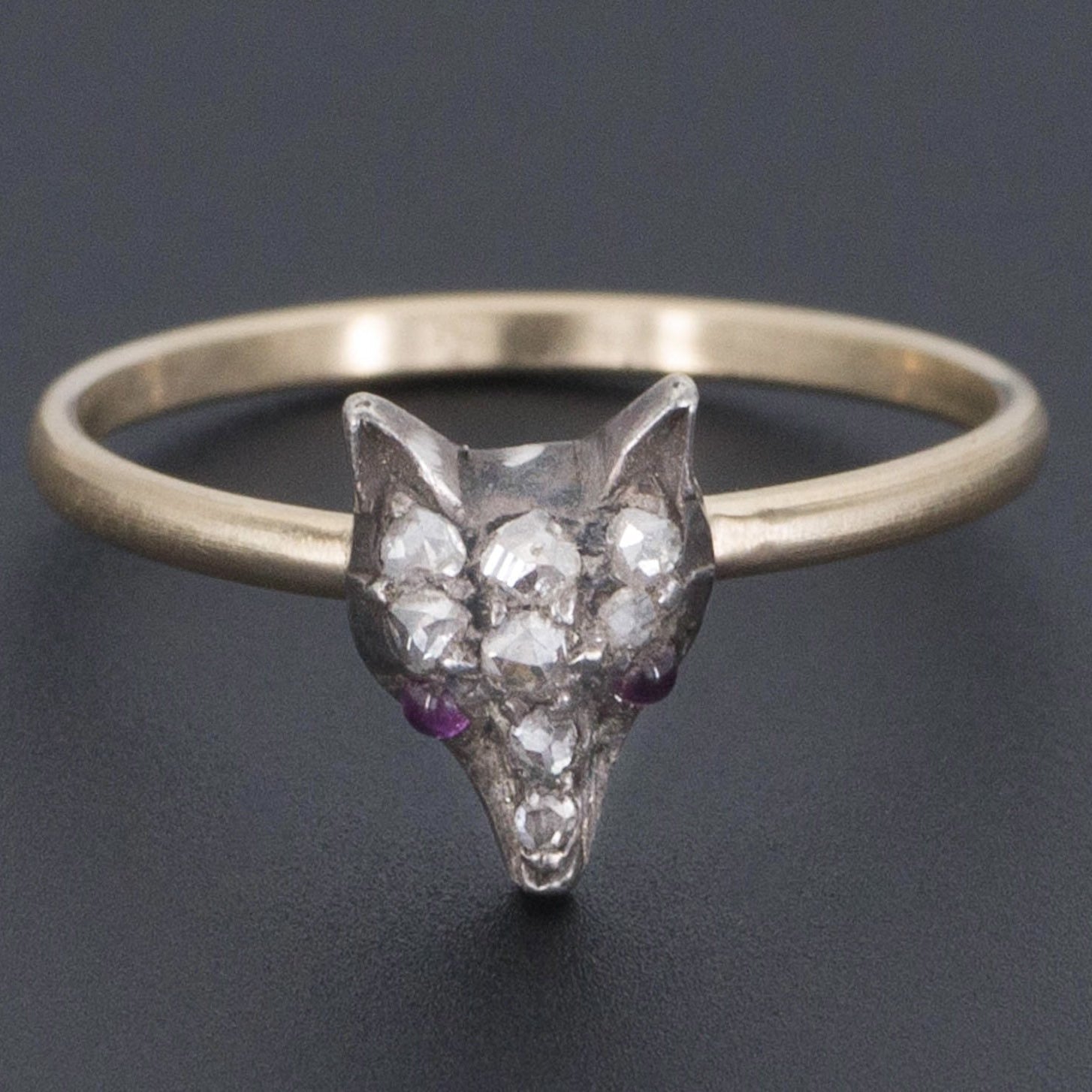 Fox Ring | Diamond Fox Ring - Trademark Antiques