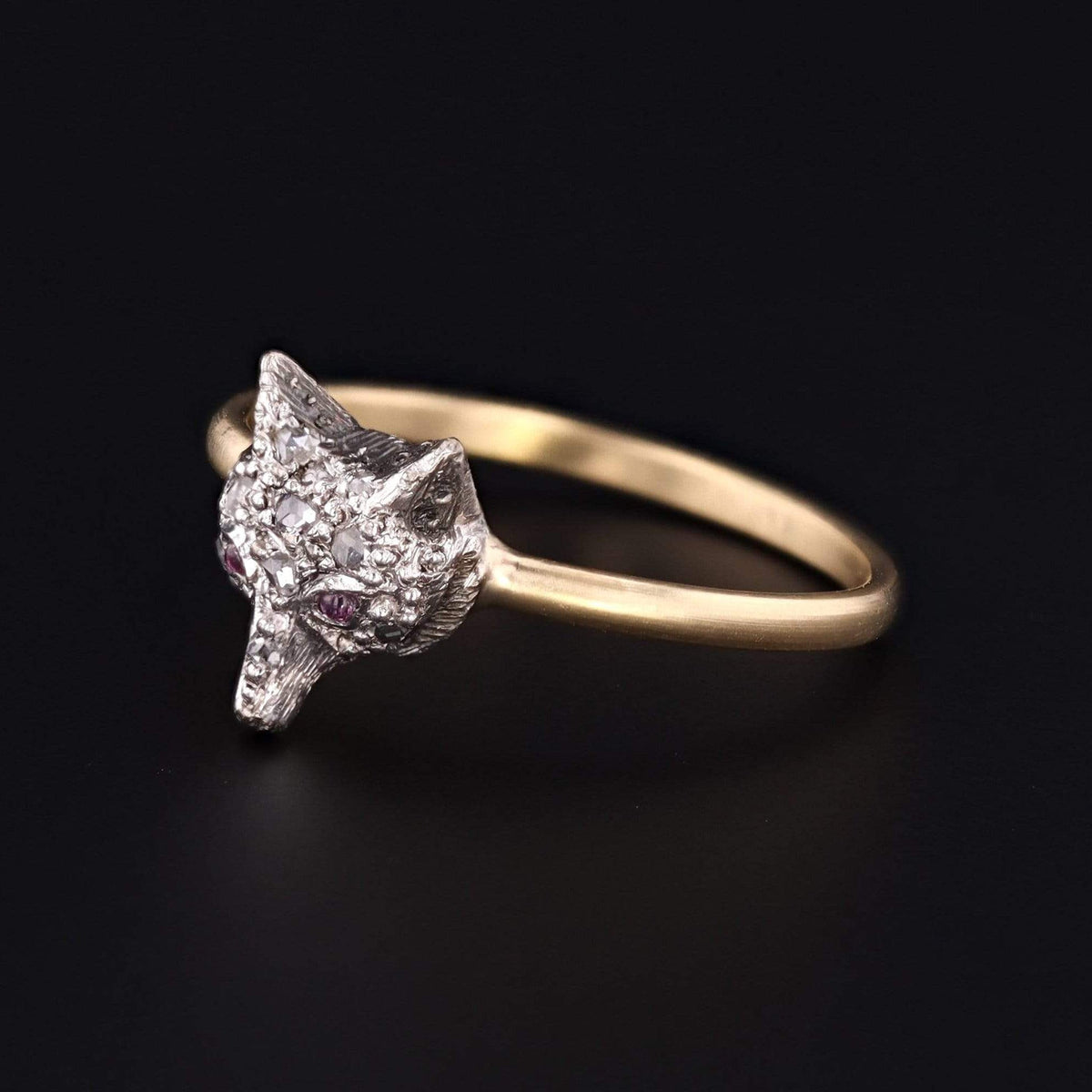 Fox Ring | Diamond Fox Ring - Trademark Antiques