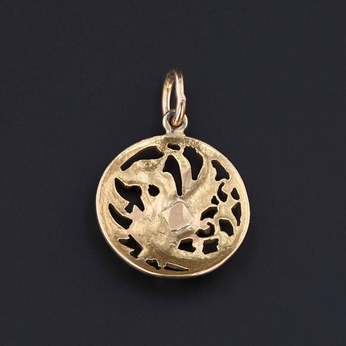 French Art Nouveau Griffin or Dragon Charm of 18k Gold - Trademark Antiques