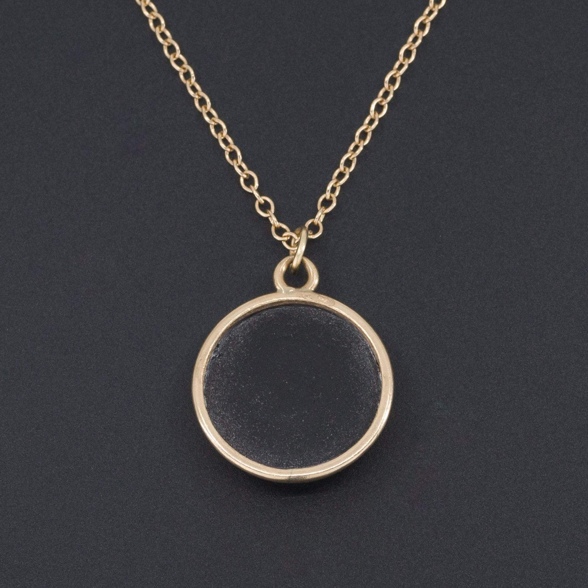 French Jet Face Pendant | Black Glass Pendant - Trademark Antiques