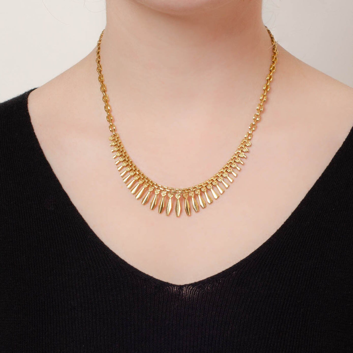 Fringe Necklace | 14k Gold Necklace - Trademark Antiques