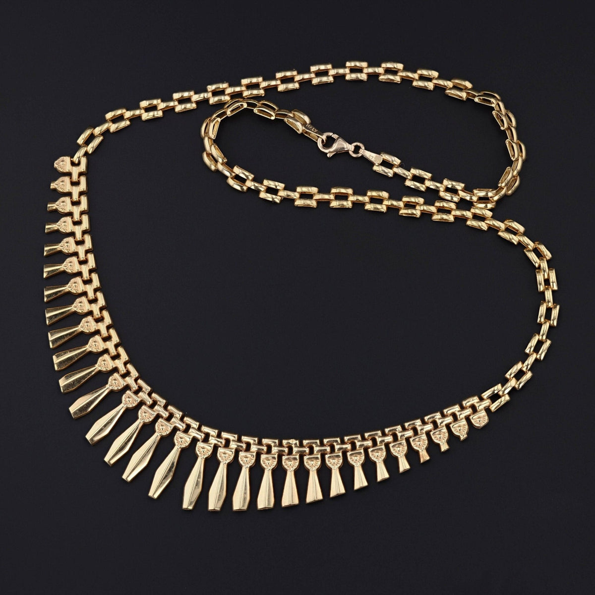 Fringe Necklace | 14k Gold Necklace - Trademark Antiques