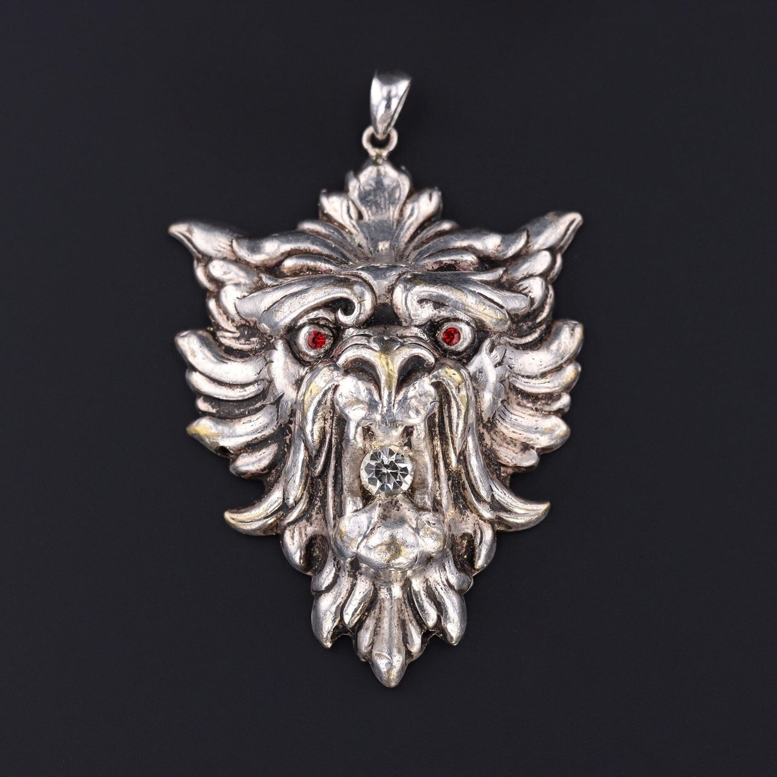 Gargoyle Pendant | Silver Plated Pendant - Trademark Antiques