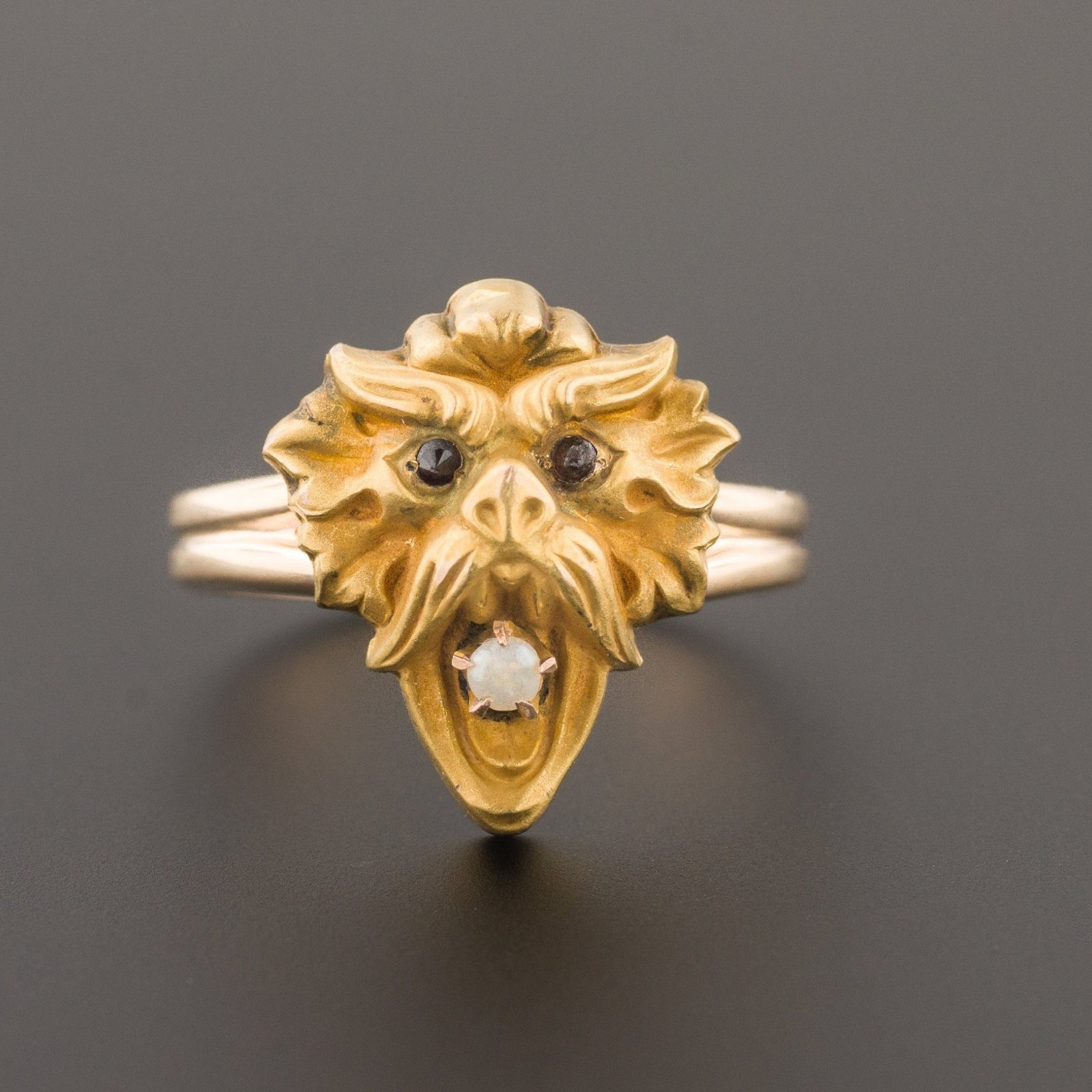 Gargoyle Ring | Antique Pin Conversion - Trademark Antiques