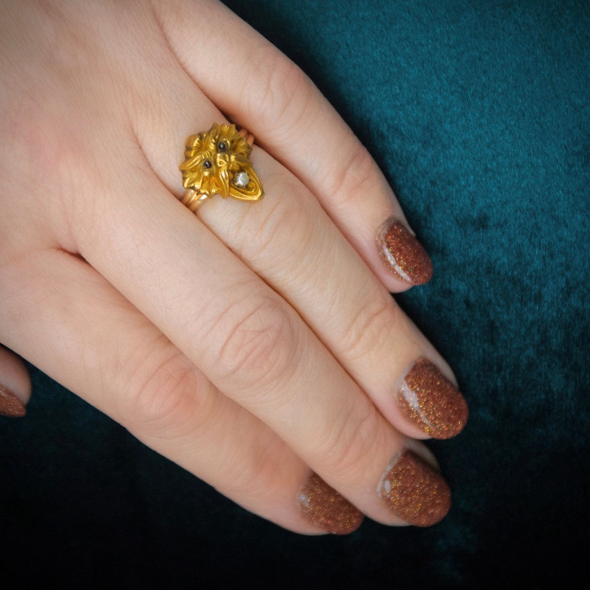 Gargoyle Ring | Antique Pin Conversion - Trademark Antiques