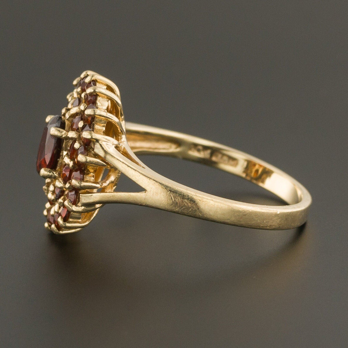Garnet Cluster Ring | Antique Ring - Trademark Antiques