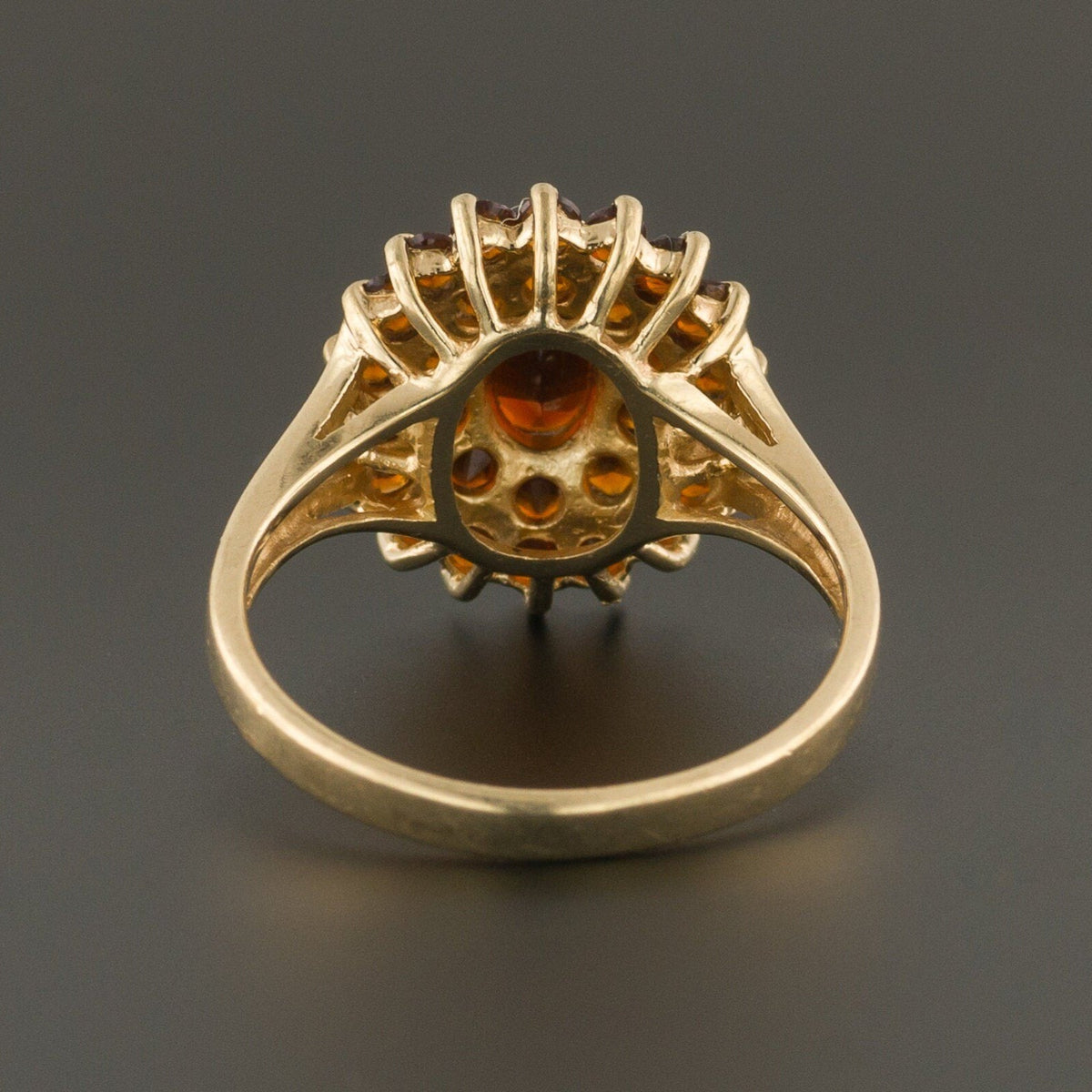Garnet Cluster Ring | Antique Ring - Trademark Antiques