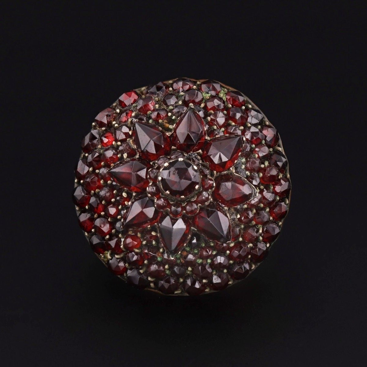 Garnet Cluster Ring | Statement Ring - Trademark Antiques