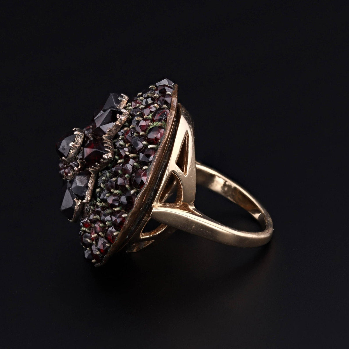 Garnet Cluster Ring | Statement Ring - Trademark Antiques