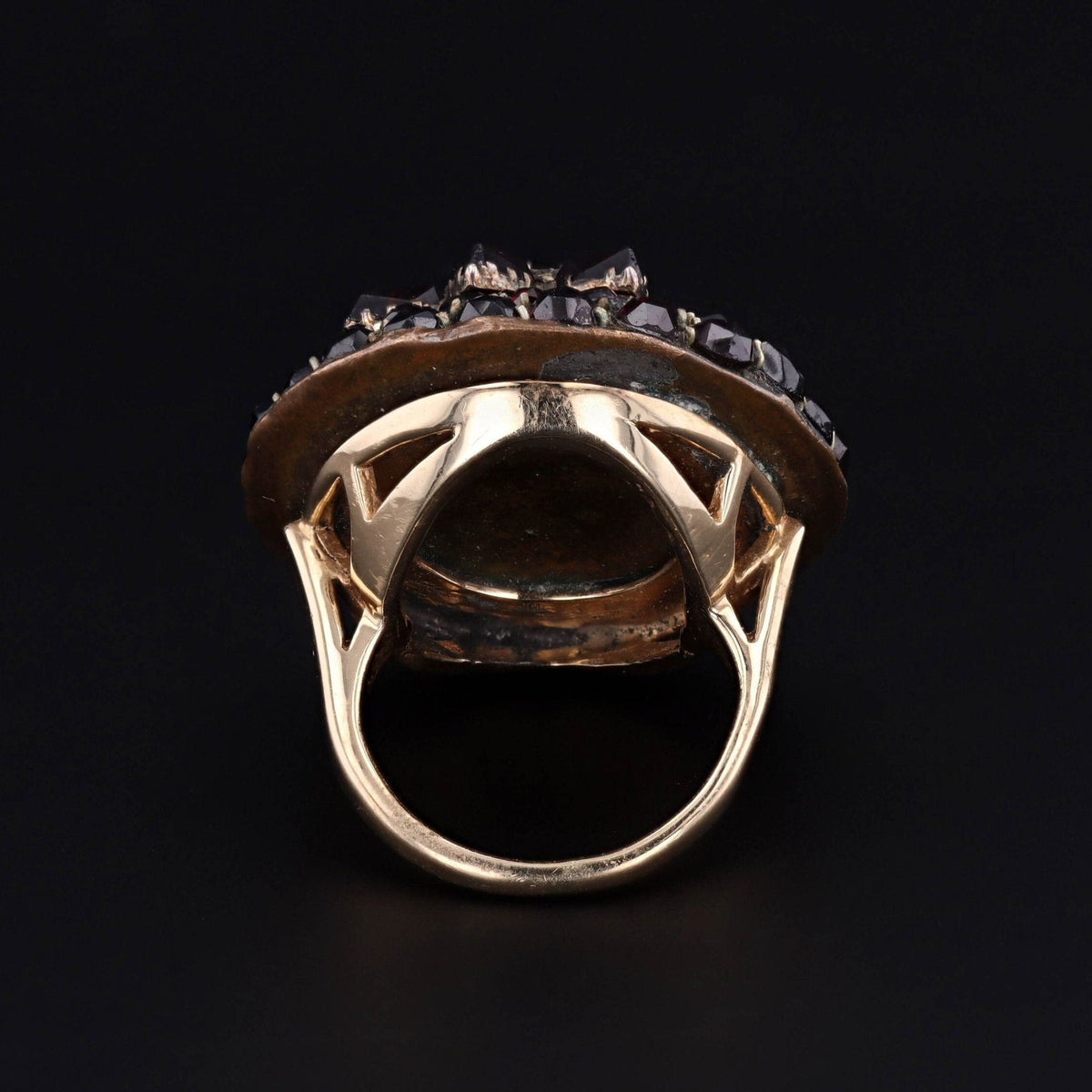 Garnet Cluster Ring | Statement Ring - Trademark Antiques