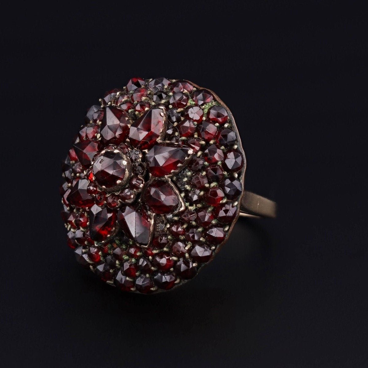Garnet Cluster Ring | Statement Ring - Trademark Antiques