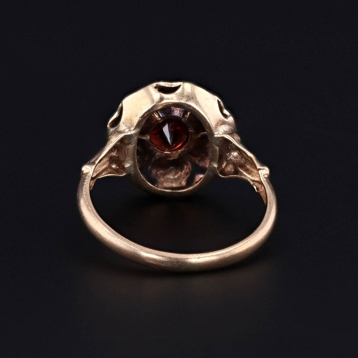 Garnet Flower Ring | Gold Flower Ring - Trademark Antiques