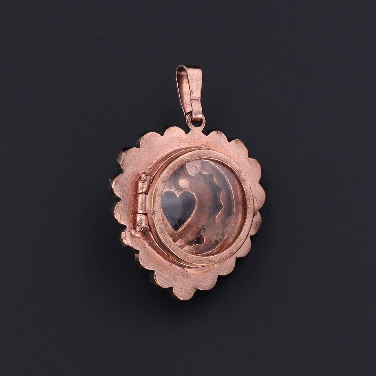 Garnet Heart Locket | Bohemian Garnet Pendant Locket - Trademark Antiques
