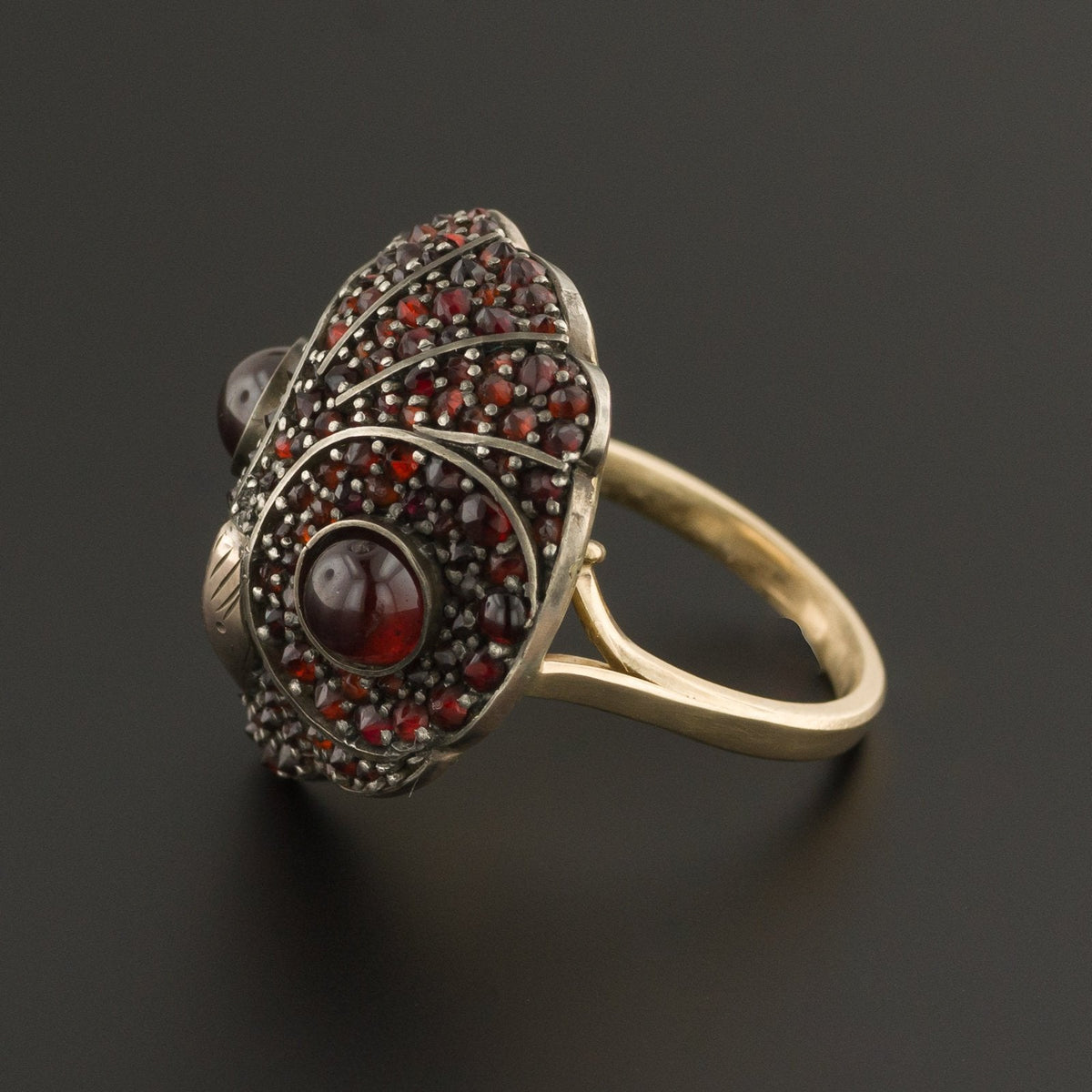 Garnet Owl Ring | Statement Ring - Trademark Antiques