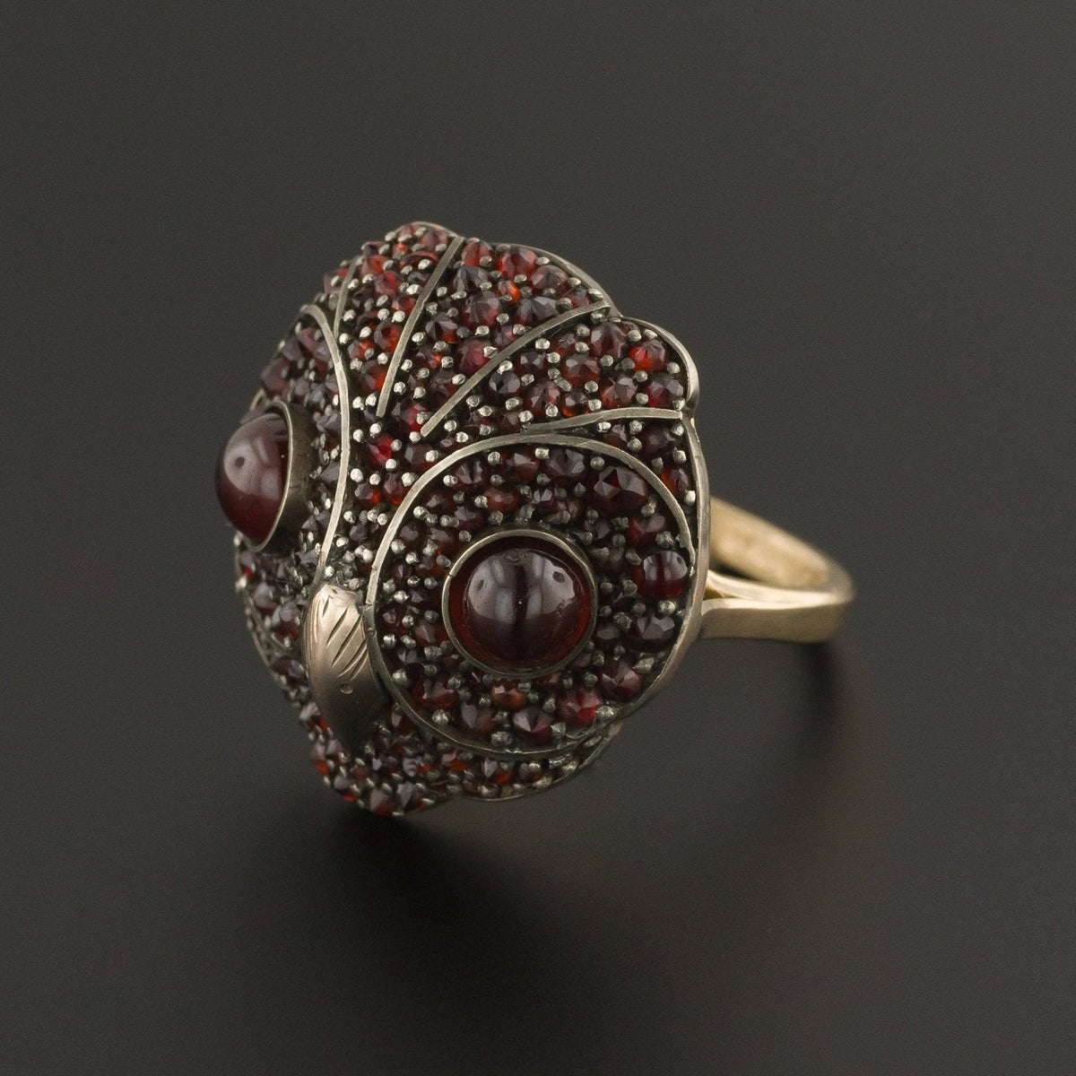 Garnet Owl Ring | Statement Ring - Trademark Antiques