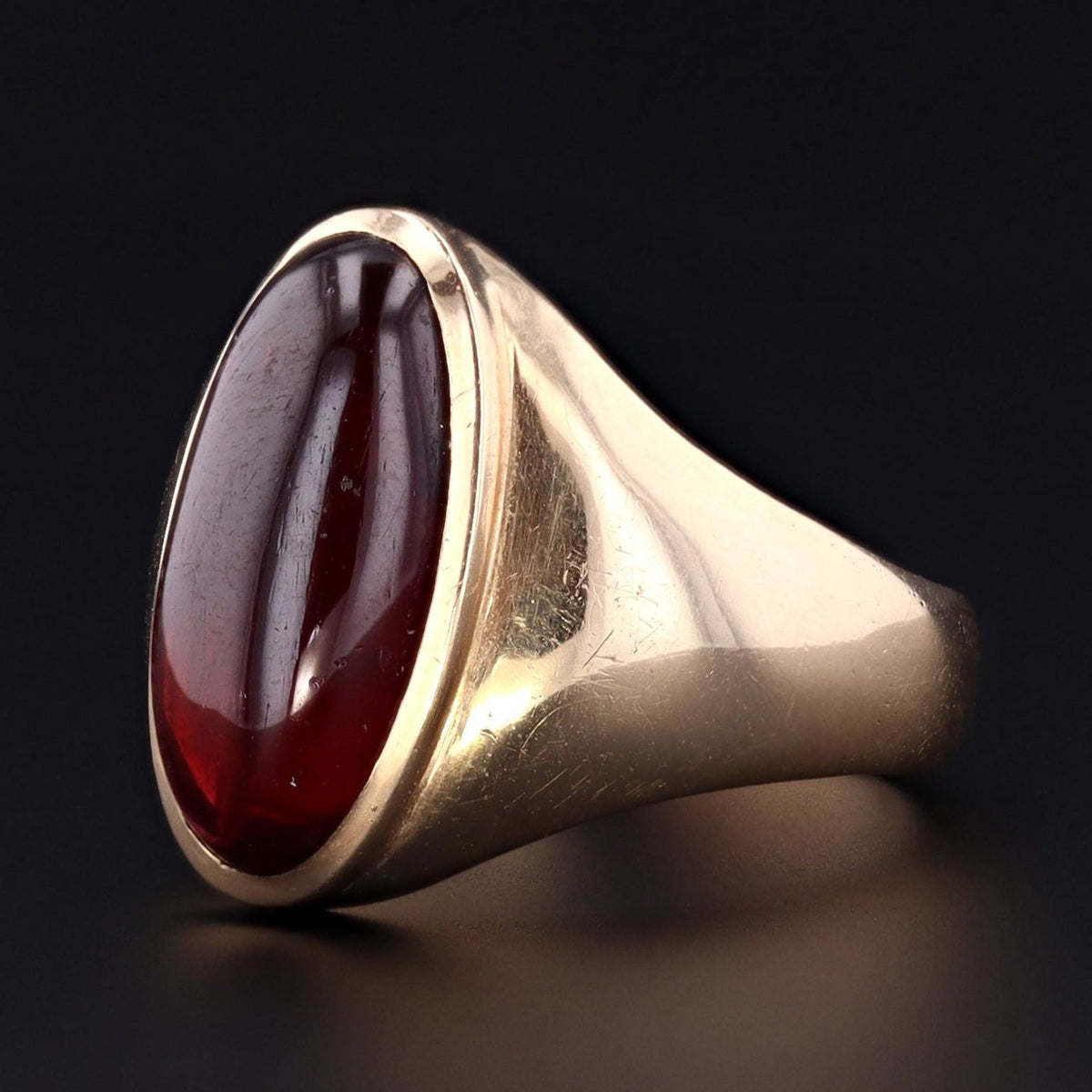Garnet Ring | 14k Gold Garnet Ring - Trademark Antiques