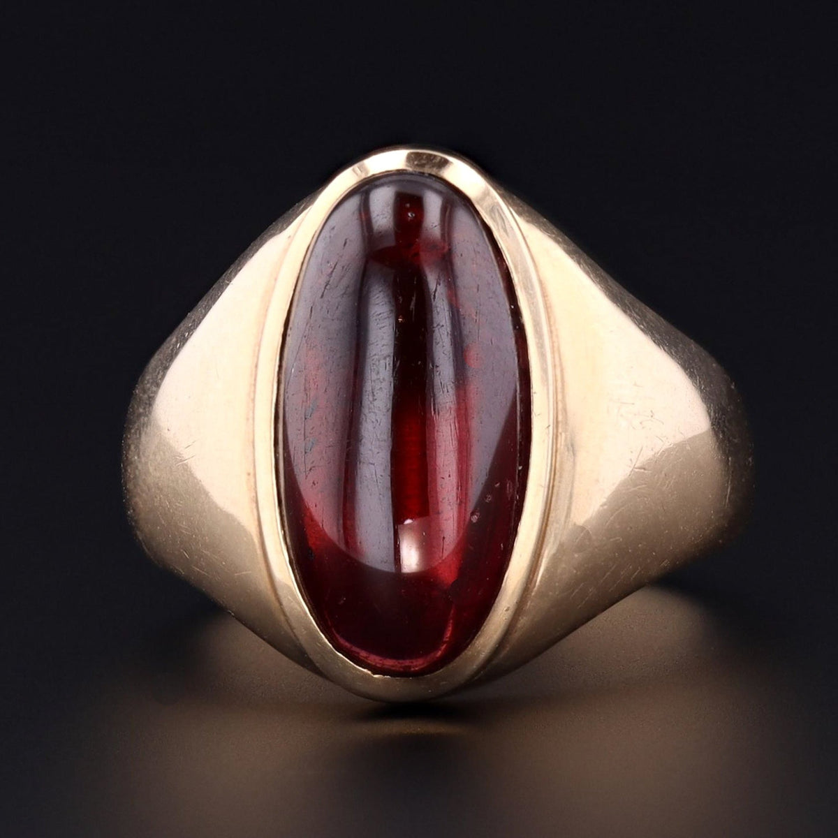 Garnet Ring | 14k Gold Garnet Ring - Trademark Antiques