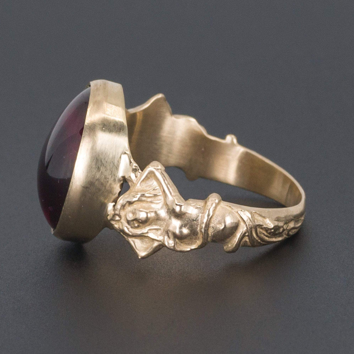 Garnet Ring | 14k Gold Garnet Woman Ring - Trademark Antiques