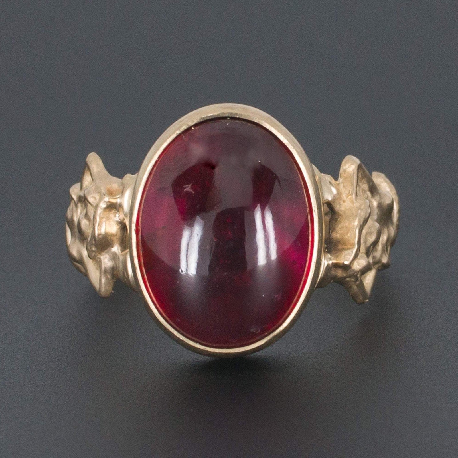 Garnet Ring | 14k Gold Garnet Woman Ring - Trademark Antiques