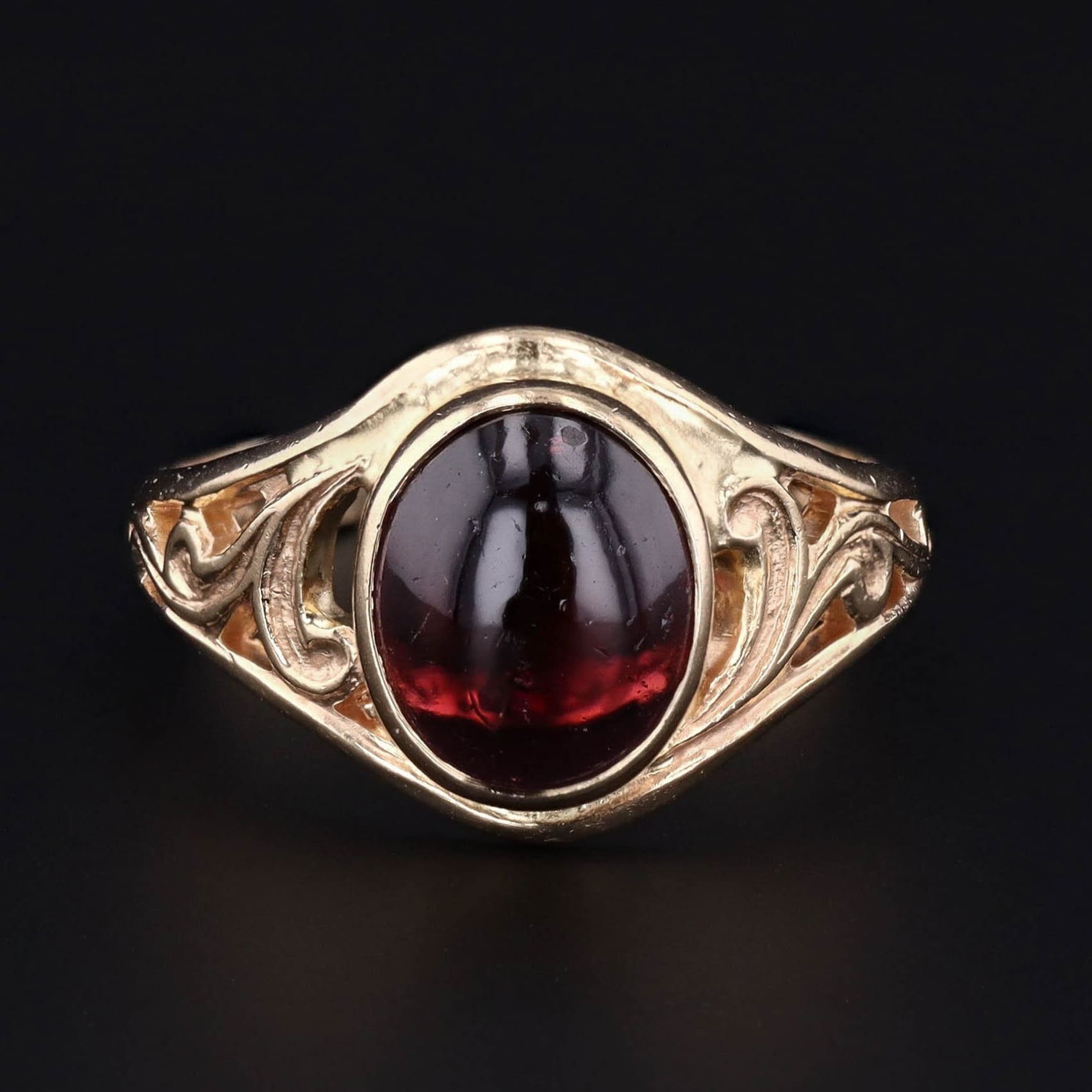 Garnet Ring | 14k Gold Ring - Trademark Antiques
