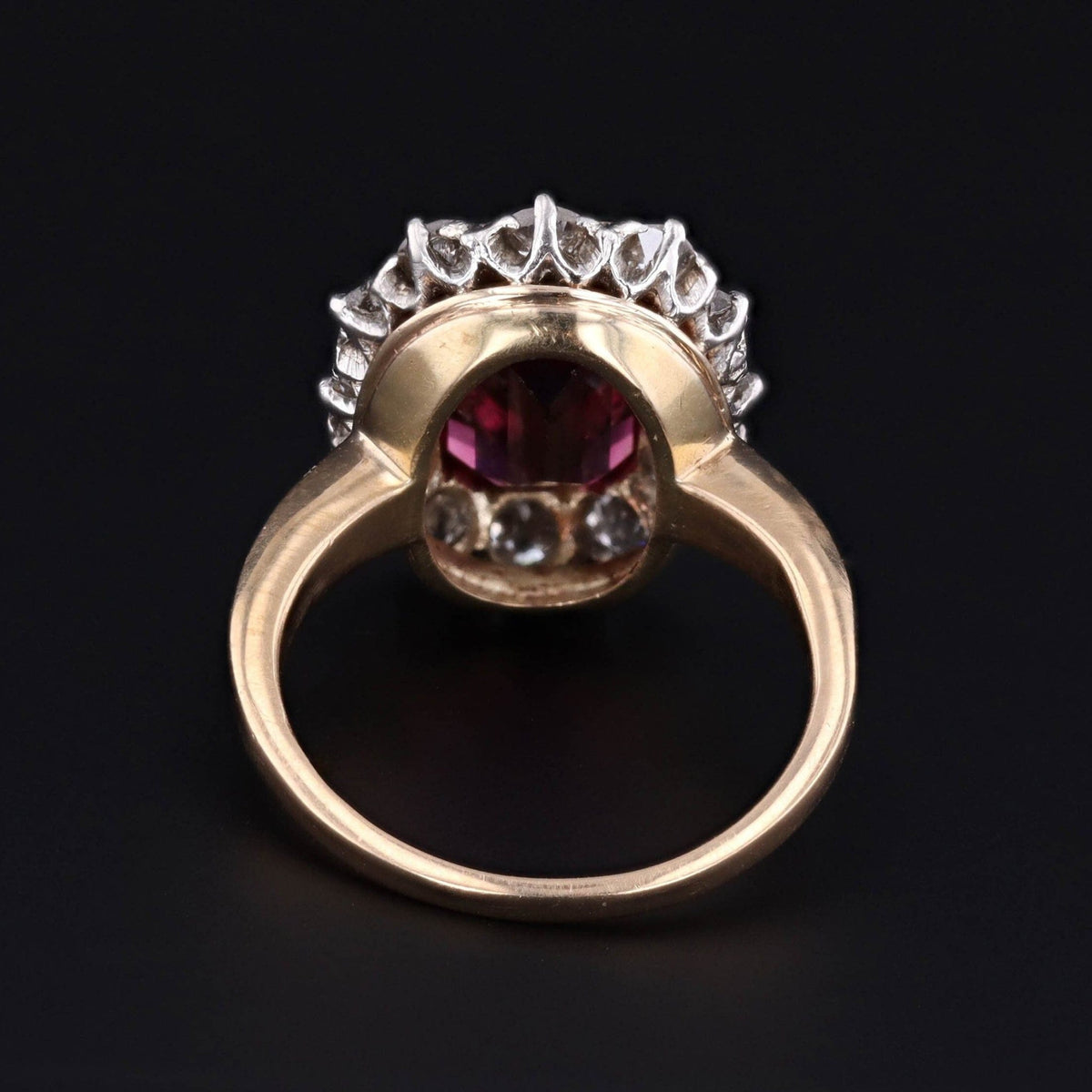 Garnet Ring | Antique Garnet and Diamond Ring - Trademark Antiques