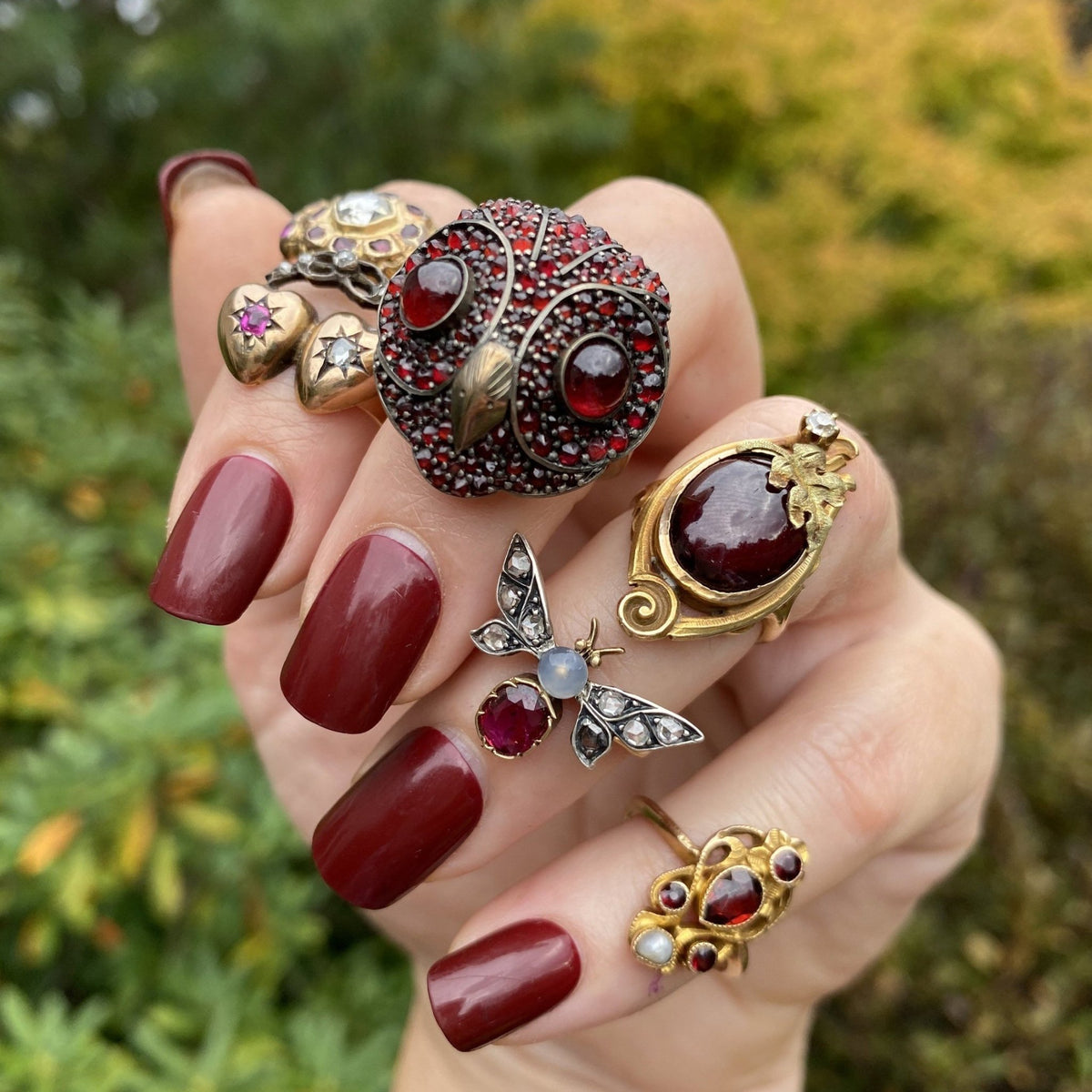 Garnet Ring | Antique Garnet Ring - Trademark Antiques