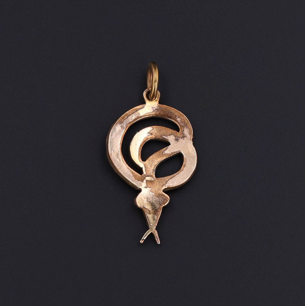 Garnet Snake Pendant | Snake Charm - Trademark Antiques