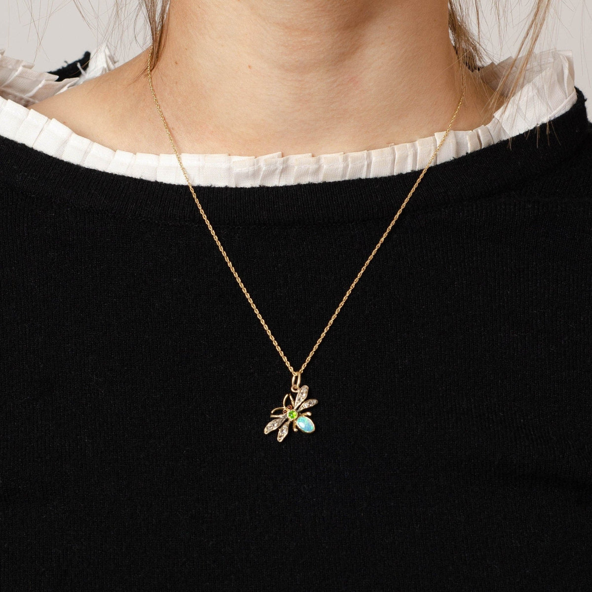 Gemstone Insect Pendant | Antique Pin Conversion - Trademark Antiques