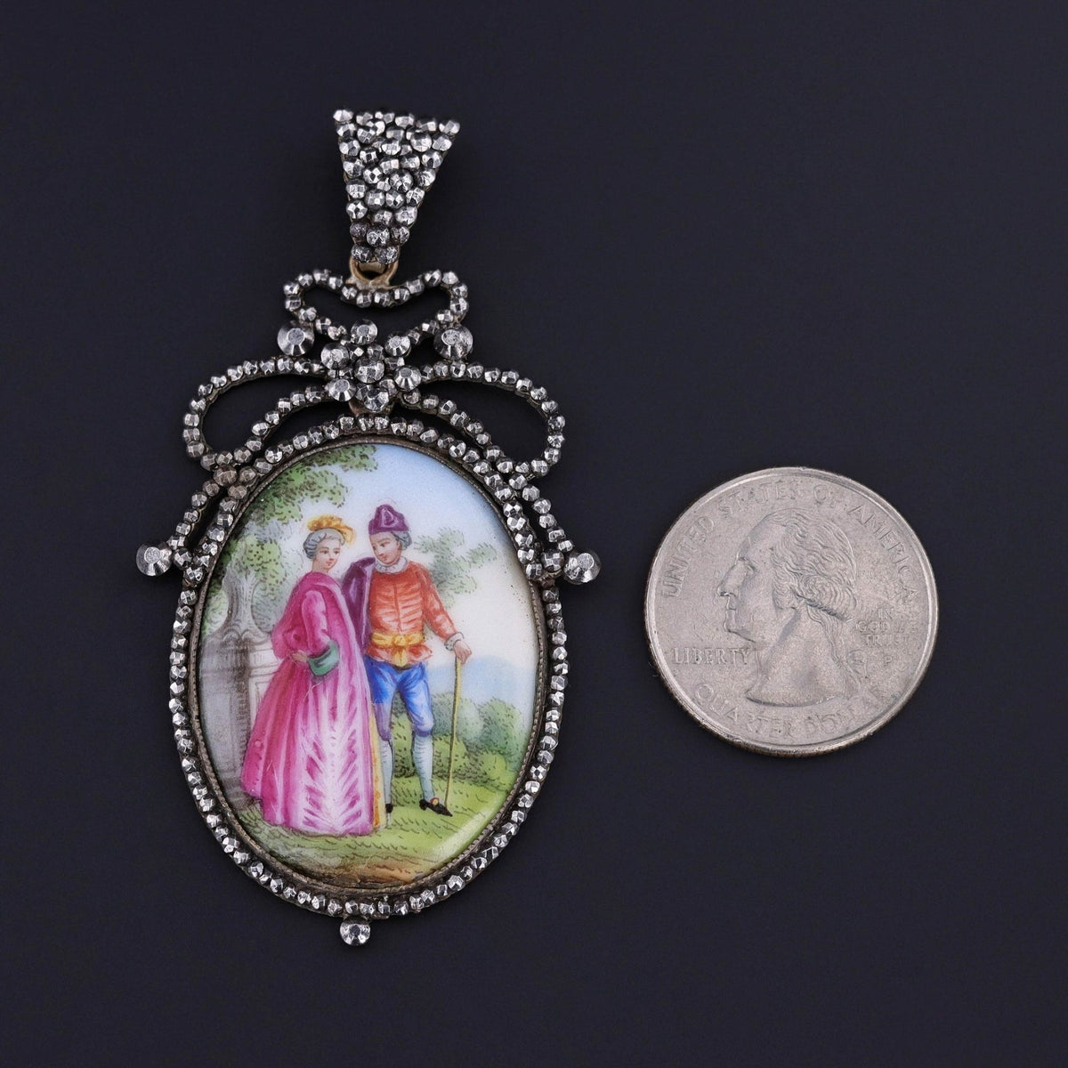 Georgian Cut Steel Pendant - Trademark Antiques