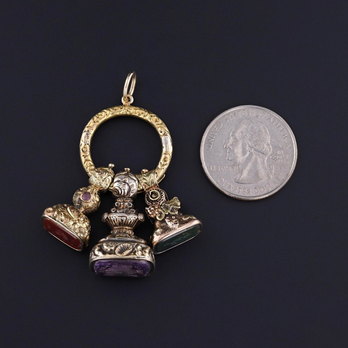 Georgian Fob Pendant on Split Ring - Trademark Antiques