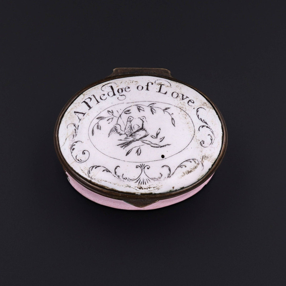 Georgian Love Token Enamel Patch Box - Trademark Antiques