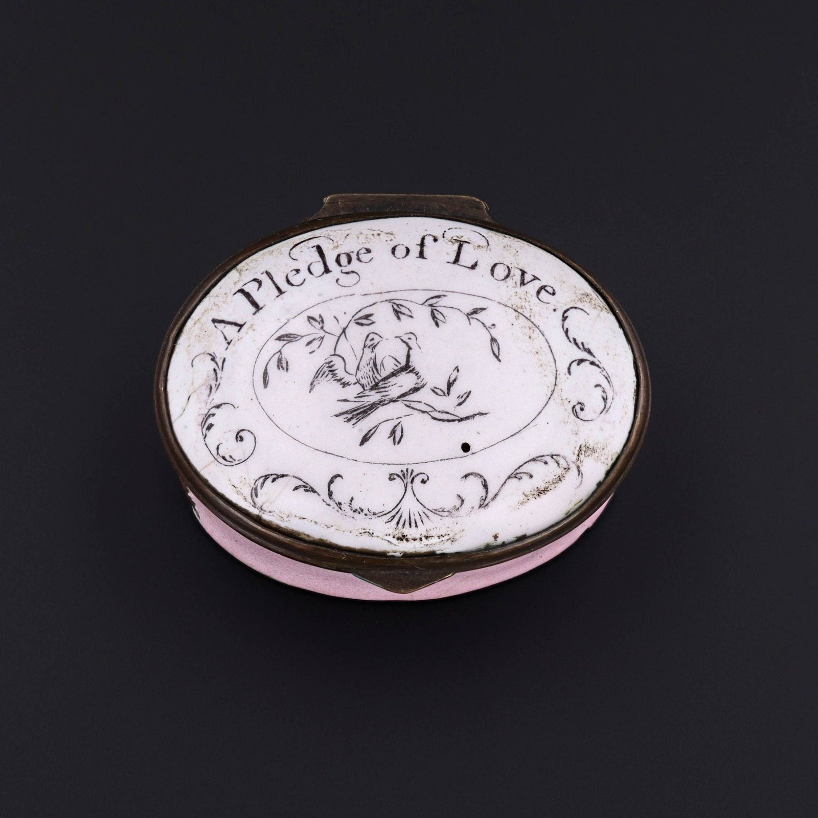 Georgian Love Token Enamel Patch Box - Trademark Antiques