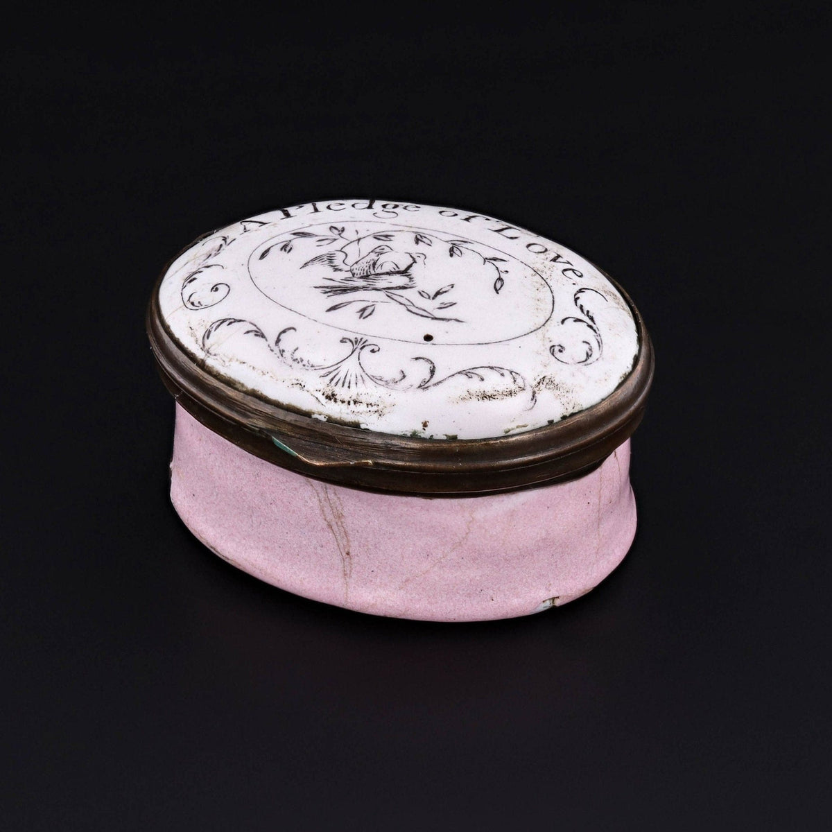 Georgian Love Token Enamel Patch Box - Trademark Antiques