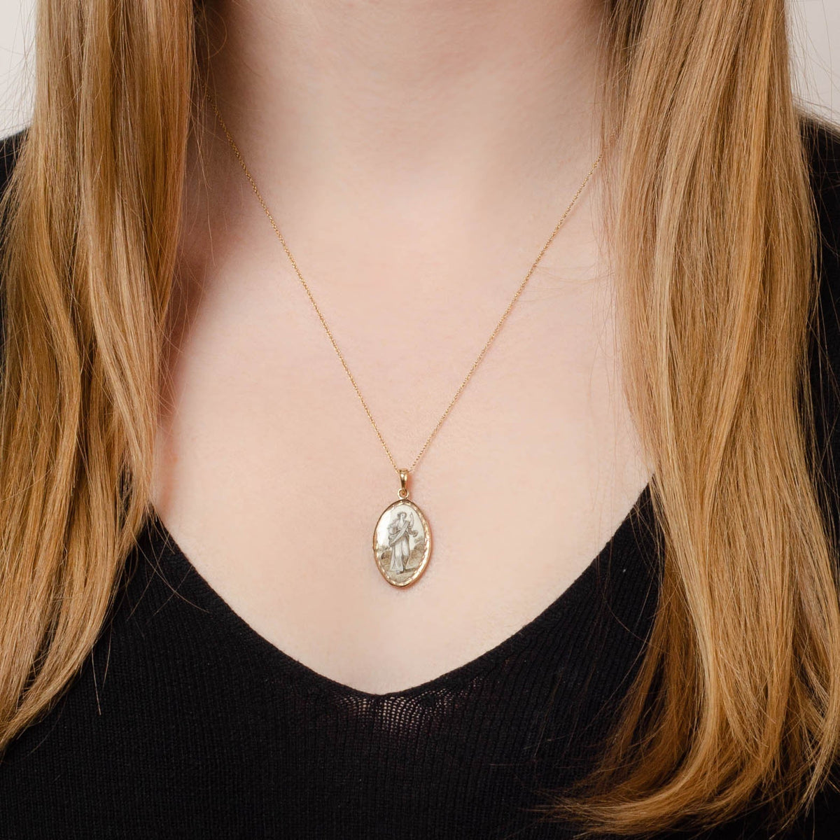 Georgian Mourning Pendant | 18k Gold Pendant with Optional 10k Chain - Trademark Antiques