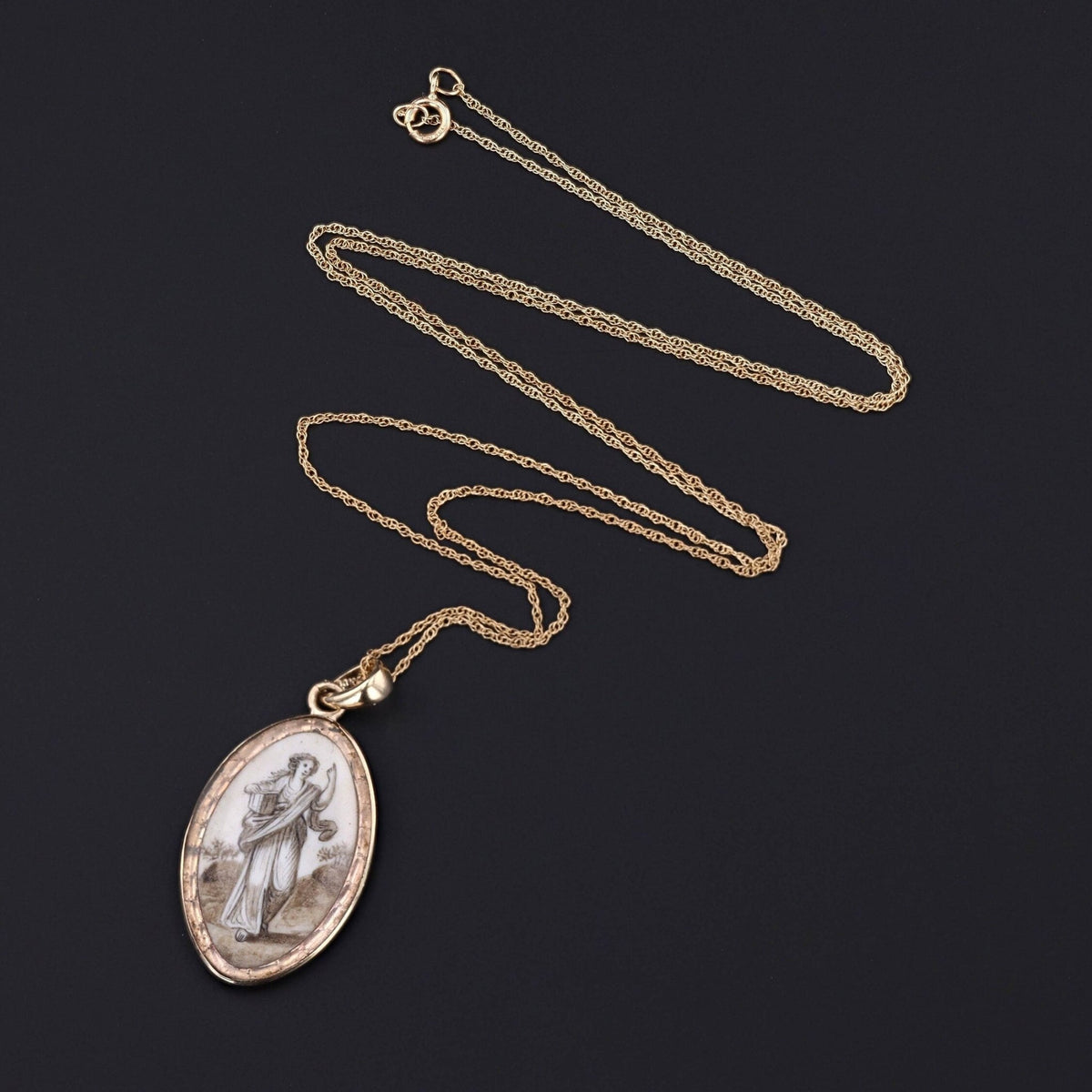 Georgian Mourning Pendant | 18k Gold Pendant with Optional 10k Chain - Trademark Antiques